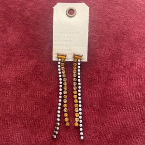 NWT Anthropologie rhinestone earrings peach/amber and white